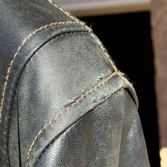 Marc New York Black Genuine Leather Cafe’ Racer Style Motorcycle Jacket - Picture 11 of 13